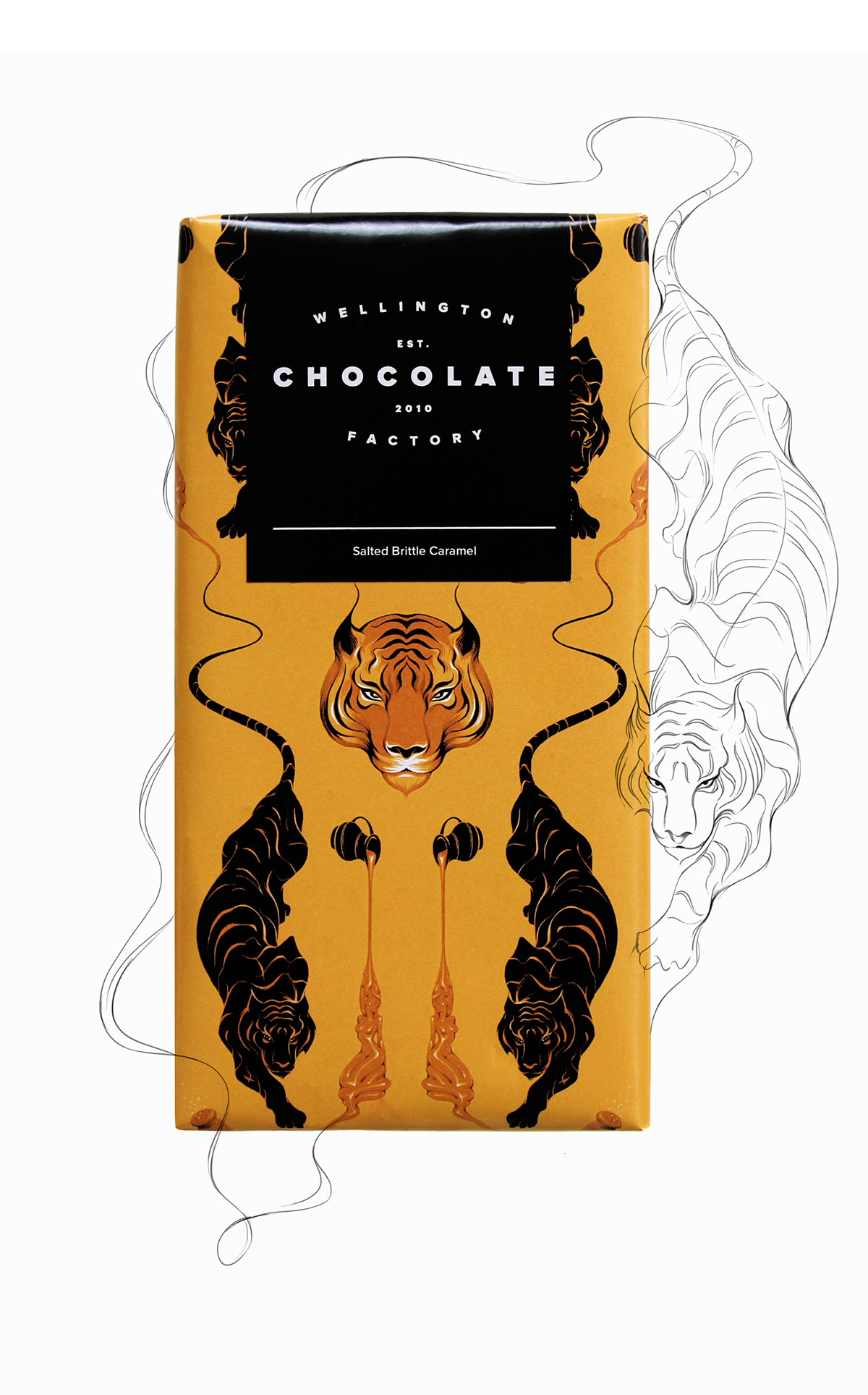 惠灵顿巧克力的巧克力包装设计。(图1)