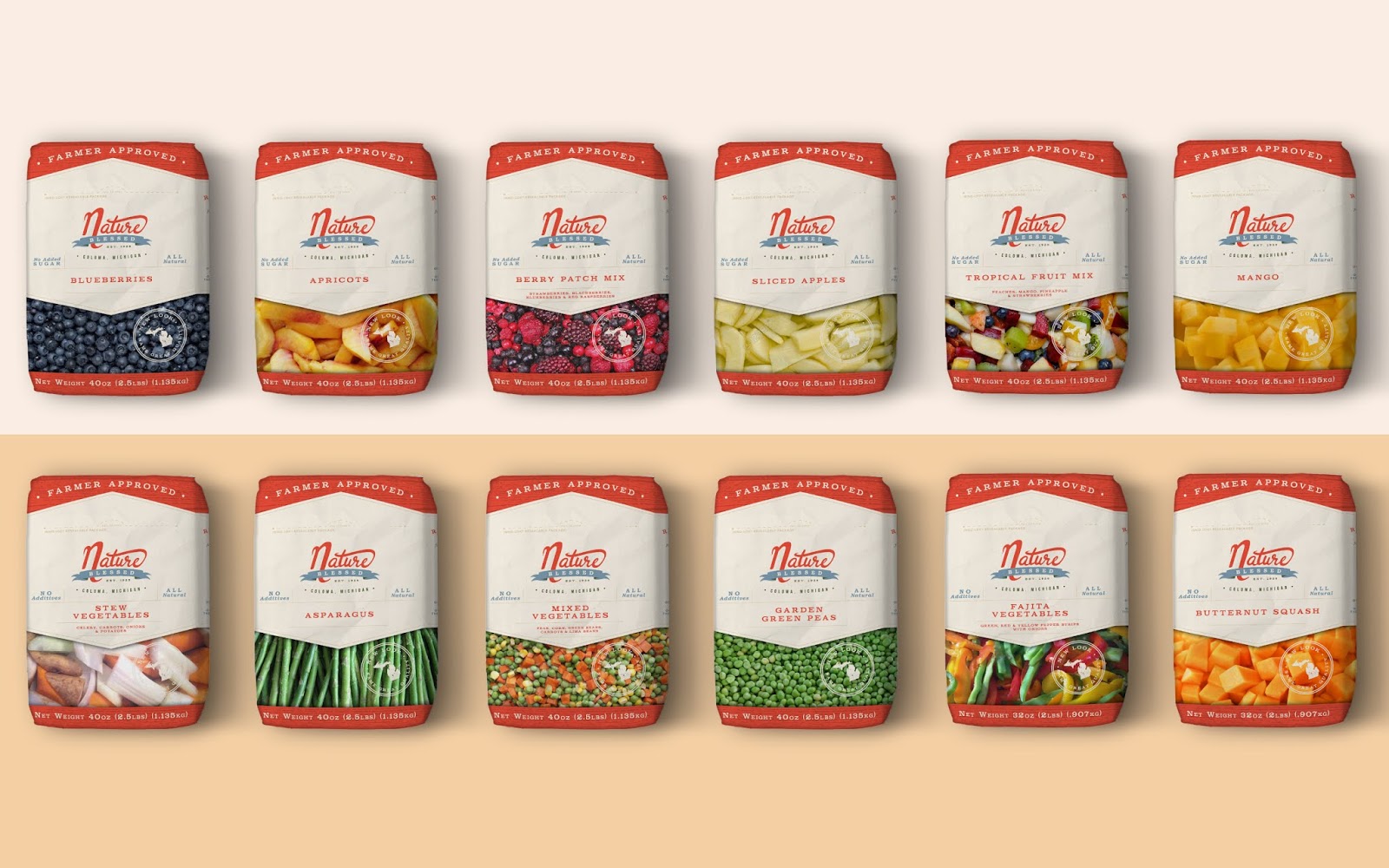 冷冻蔬菜水果西安四喜品牌包装设计