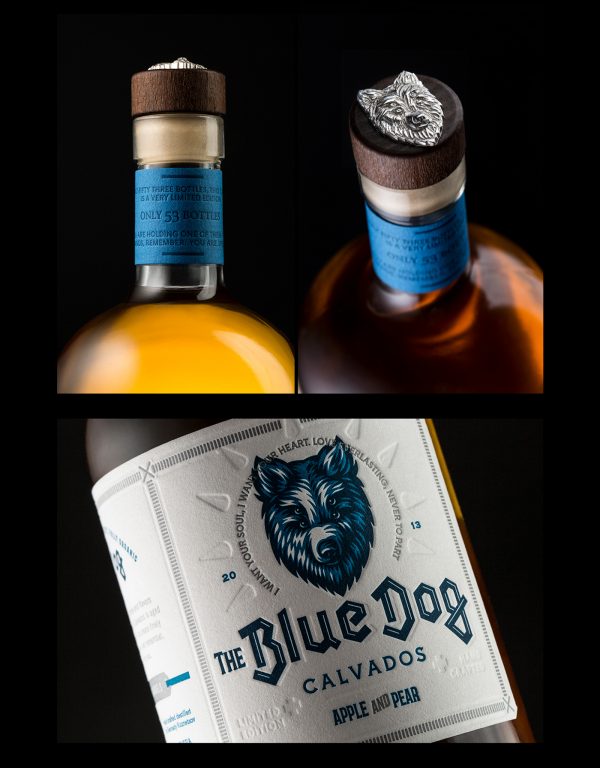 蓝狗酒包装设计软木塞顶部的蓝色狗头(图6)