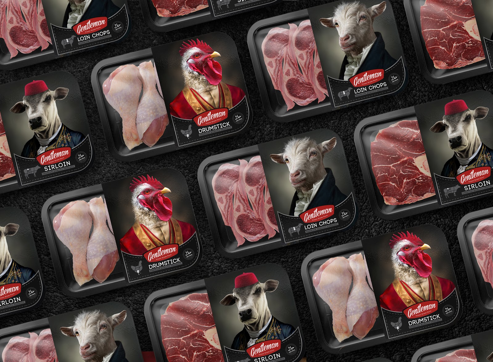 冷鲜冰鲜牛肉羊肉鸡肉包装设计(图3)