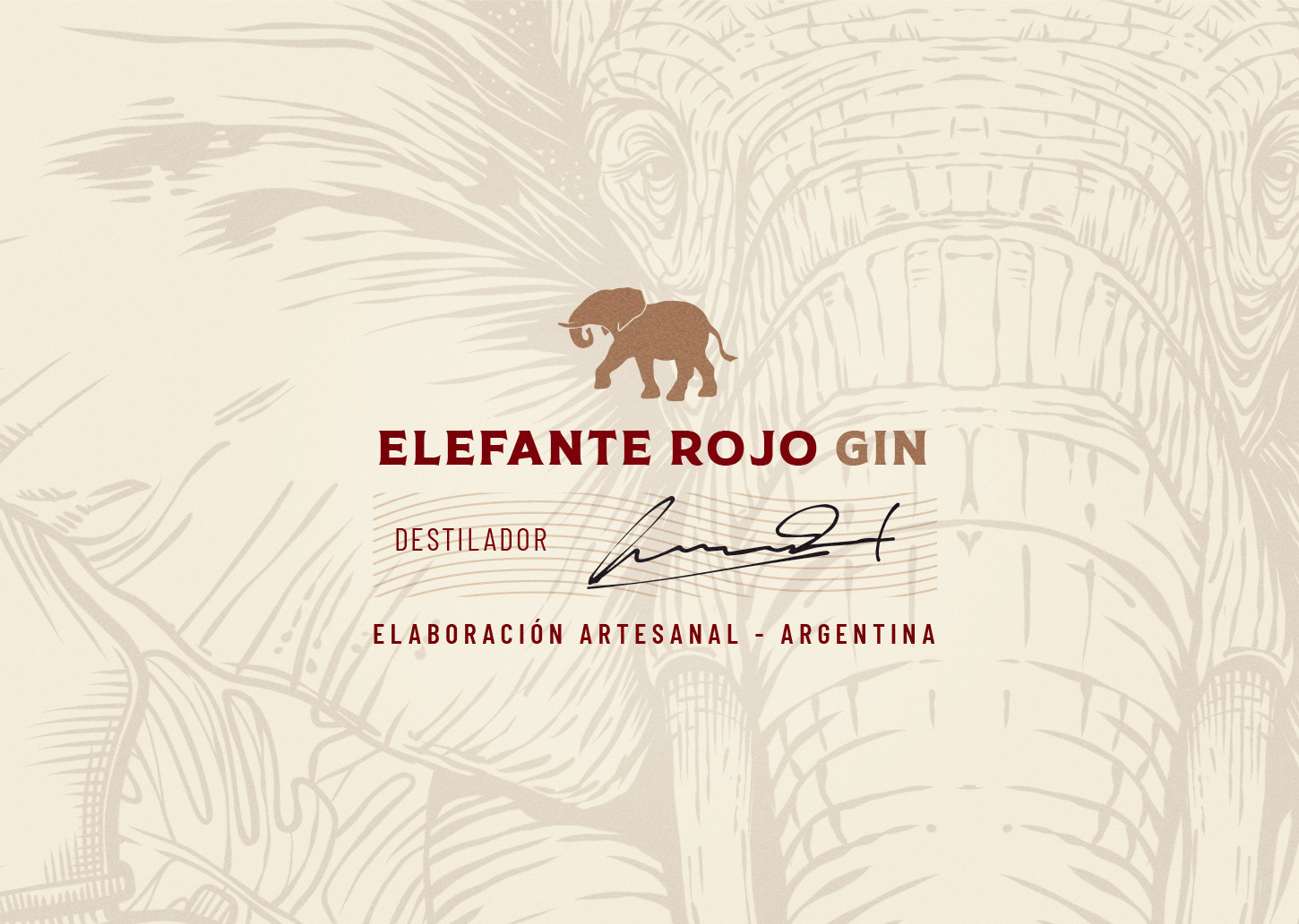 Gin Elefante Rojo杜松子酒包装设计(图7)