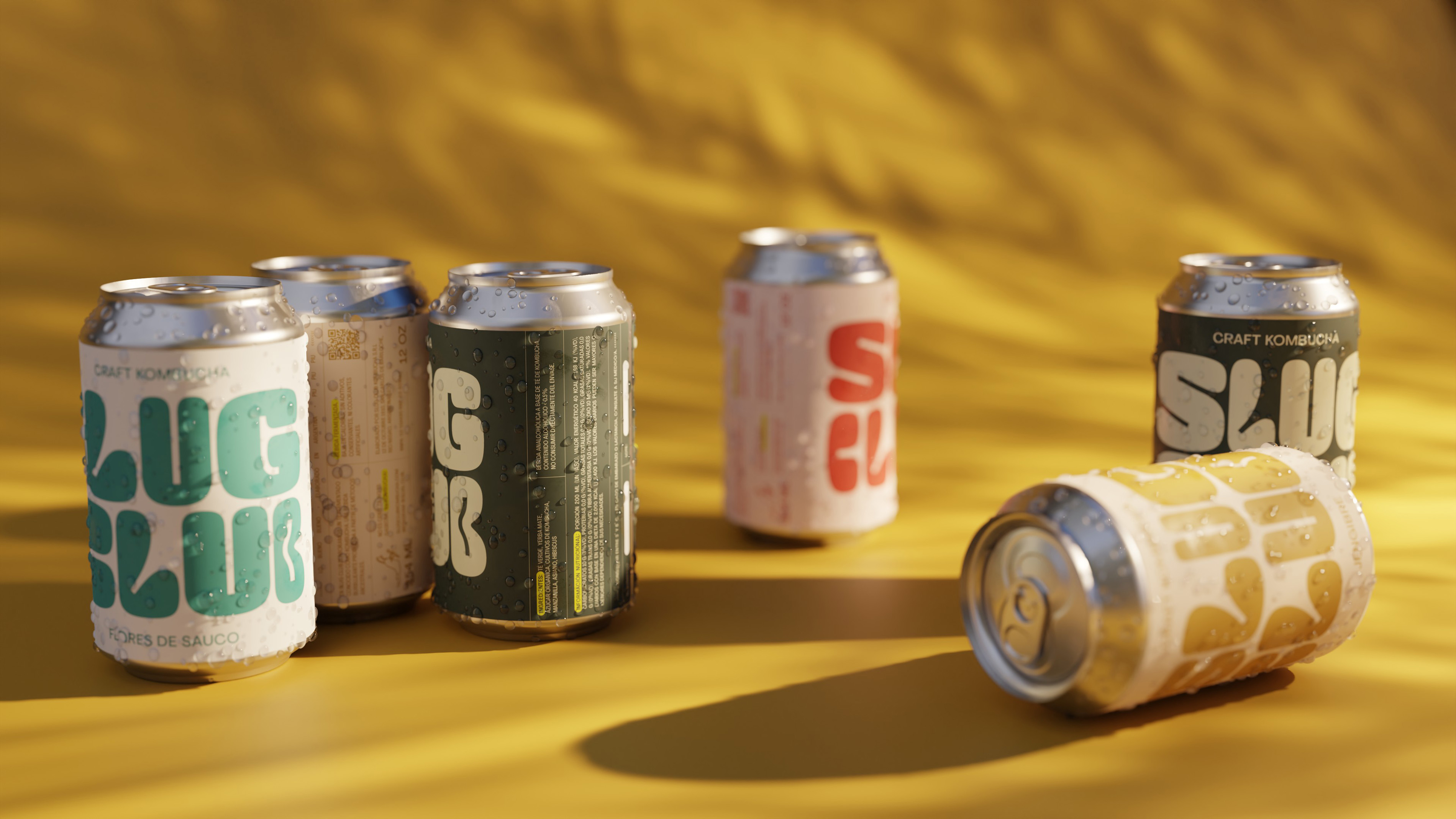Slug Club康普茶饮料这样包装，创造出一种意想不到的精美美学(图6)