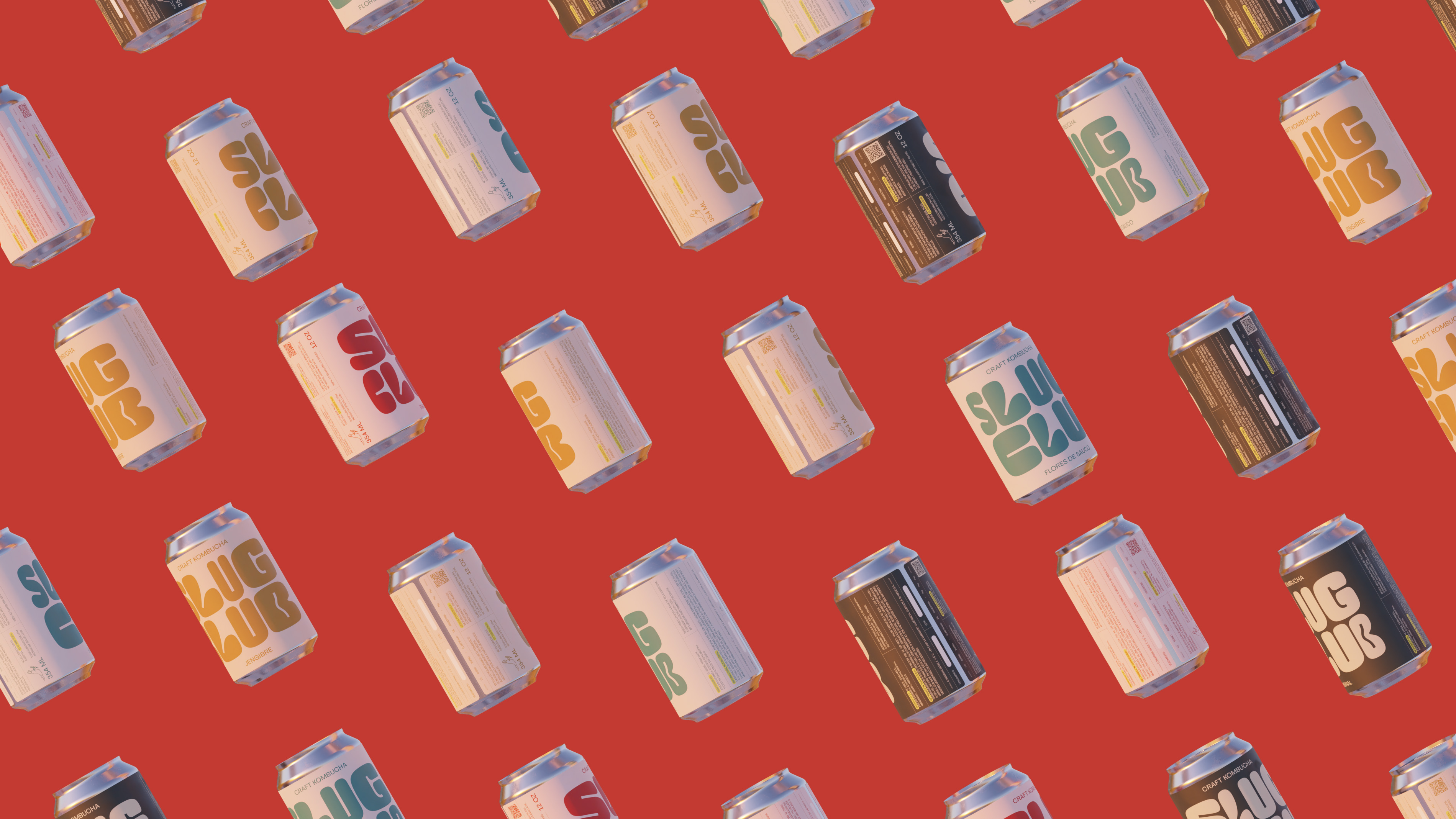 Slug Club康普茶饮料这样包装，创造出一种意想不到的精美美学(图8)