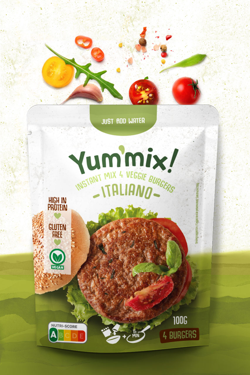 Yummix 简单美味的素食汉堡包装设计分享(图2)