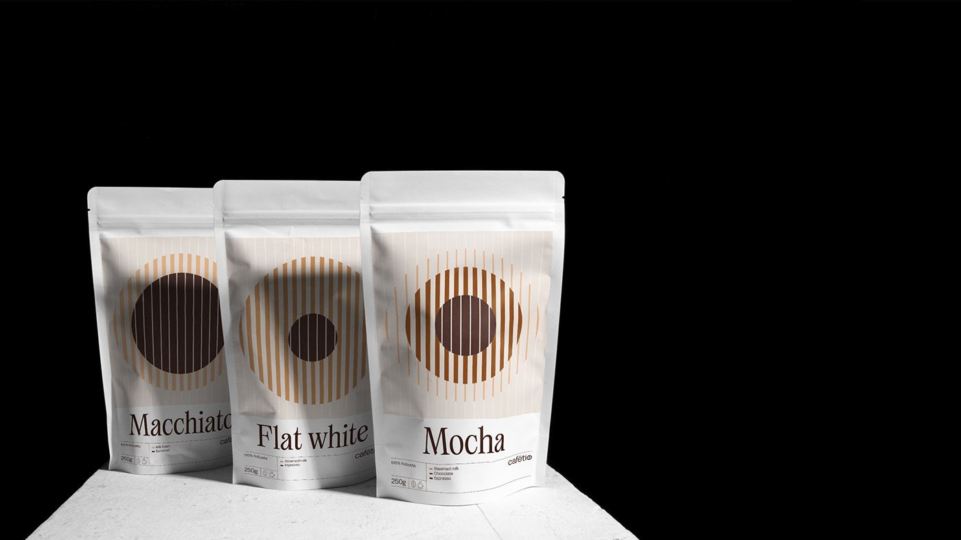 Cafétio精美的咖啡袋包装这样设计突出了饮料的独特之处(图3)