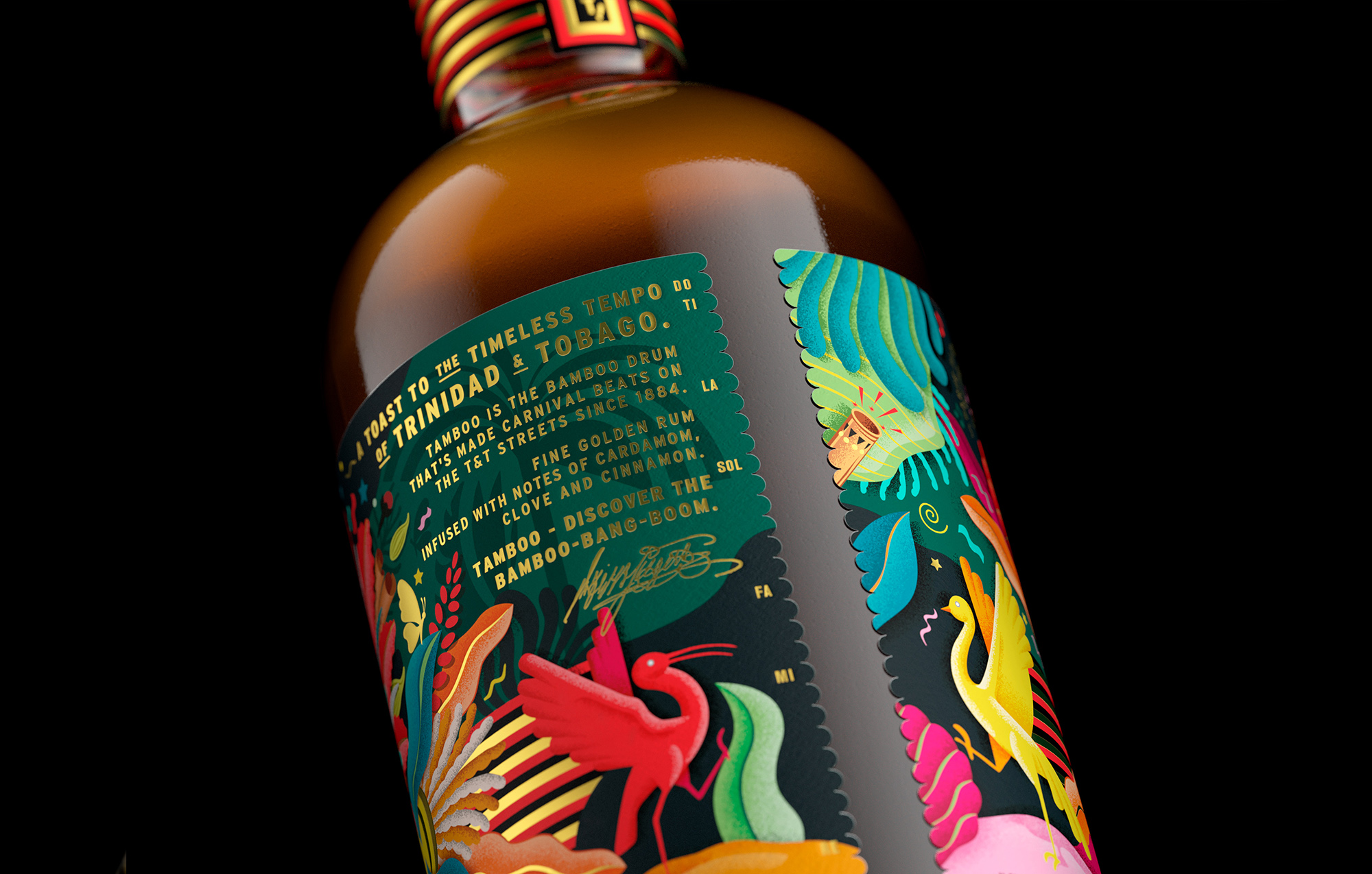 Tamboo朗姆酒包装设计这样做赋予品牌一种大胆而充满活力的态度(图3)