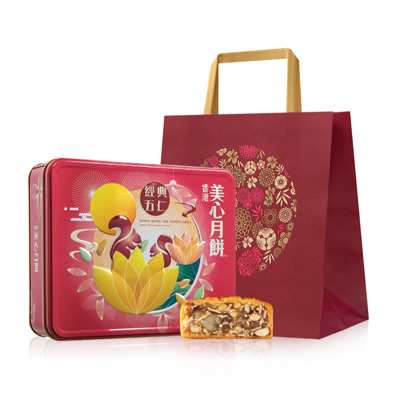 Maxims 美心 经典五仁港式月饼 740g 礼盒装包装礼盒产品包装创意设计欣赏(图1)