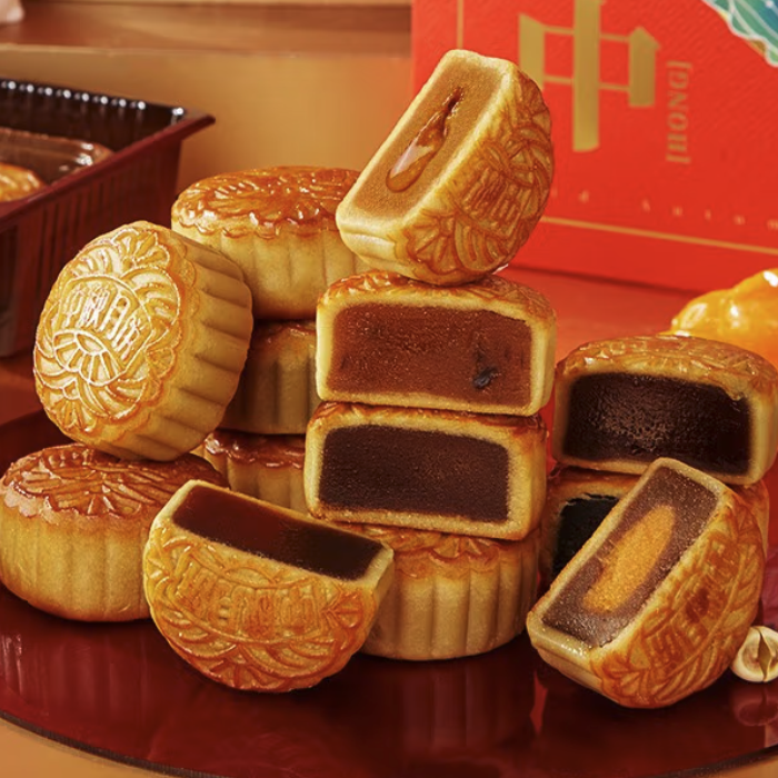 bi bi zan 比比赞 月满中秋 广式月饼 10饼8味 580g*2盒 礼盒装包装礼盒产品包装创意设计欣赏(图3)