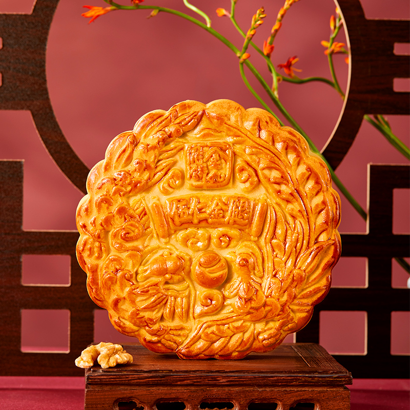 金九月饼 吴川 五仁金腿大月饼 1.5kg包装礼盒产品包装创意设计欣赏(图3)