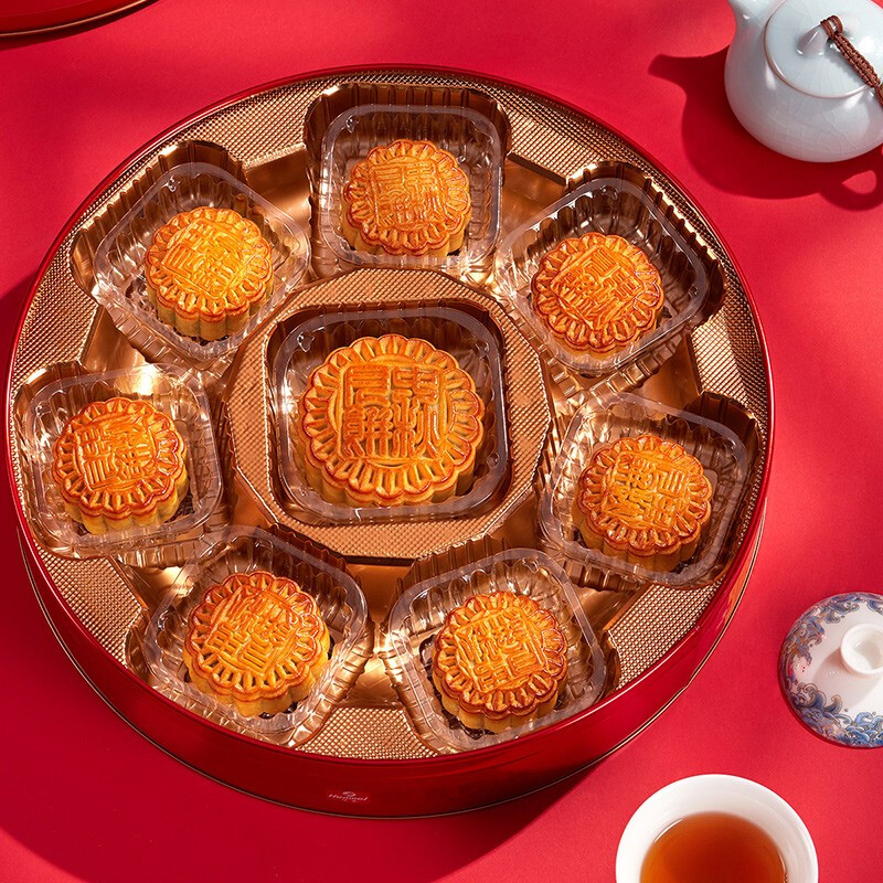 Huamei 华美 七星伴月 广式月饼 8饼5味 880g 礼盒装包装礼盒产品包装创意设计欣赏(图5)