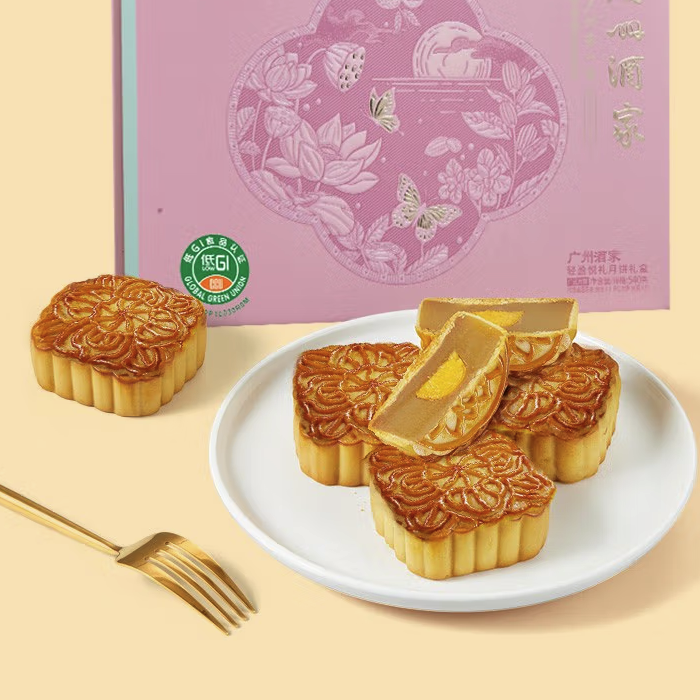 利口福 轻盈悦礼广式月饼礼盒 6饼2味 540g包装礼盒产品包装创意设计欣赏(图5)