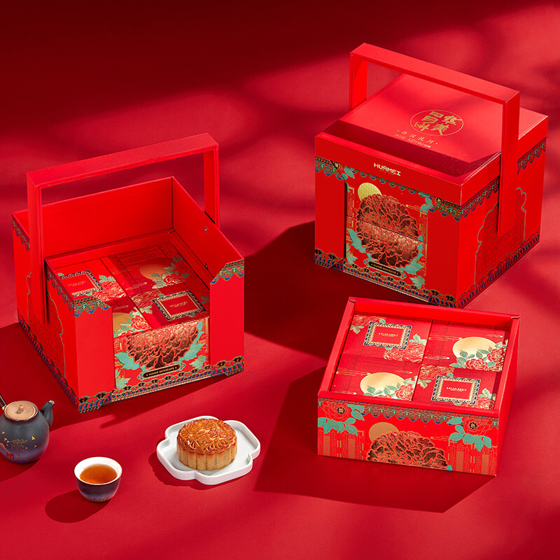 Huamei 华美 尊汉礼月 广式月饼 15饼5味 1.23kg 礼盒装包装礼盒产品包装创意设计欣赏(图4)