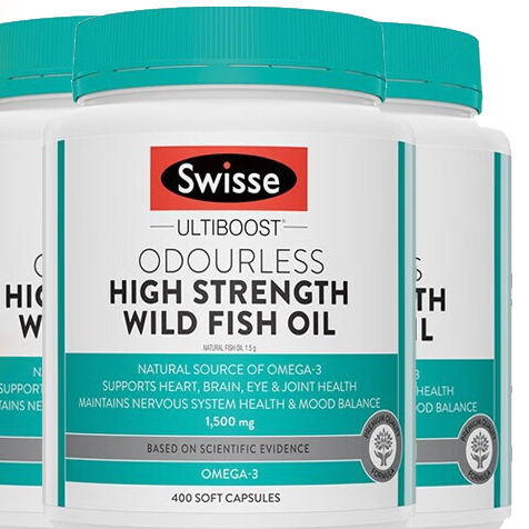 Swisse 斯维诗 Ultiboost 无腥味高浓度野生鱼油胶囊 400粒*3瓶保健产品包装创意设计欣赏(图2)