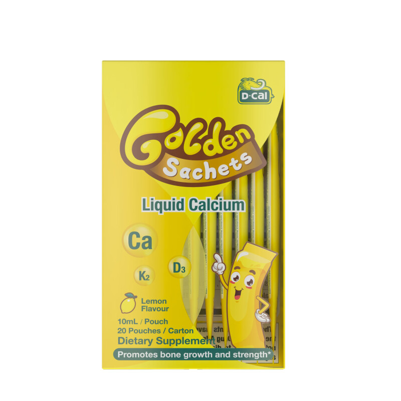 D-Cal 迪巧 小黄条 液体钙保健产品包装创意设计欣赏(图1)