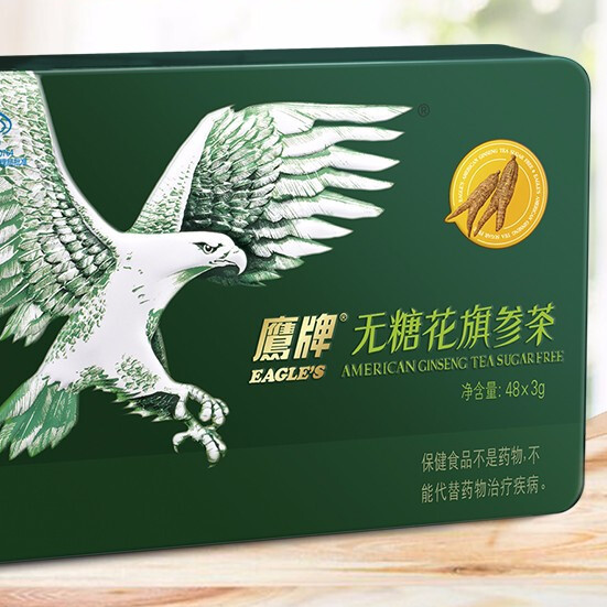 HAWKS 鹰牌 无糖花旗参茶保健产品包装创意设计欣赏(图5)