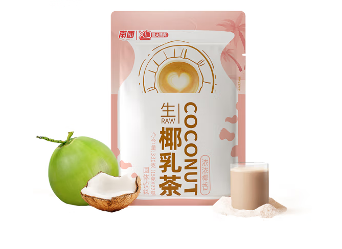 生椰乳茶的包装袋设计作品欣赏(图1)