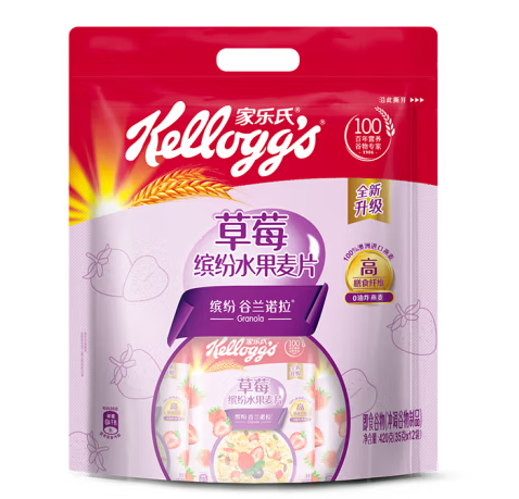 草莓缤纷水果麦片包装设计欣赏(图1)