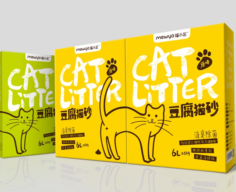 猫小左猫砂包装设计包装设计案例 - 四喜设计作品