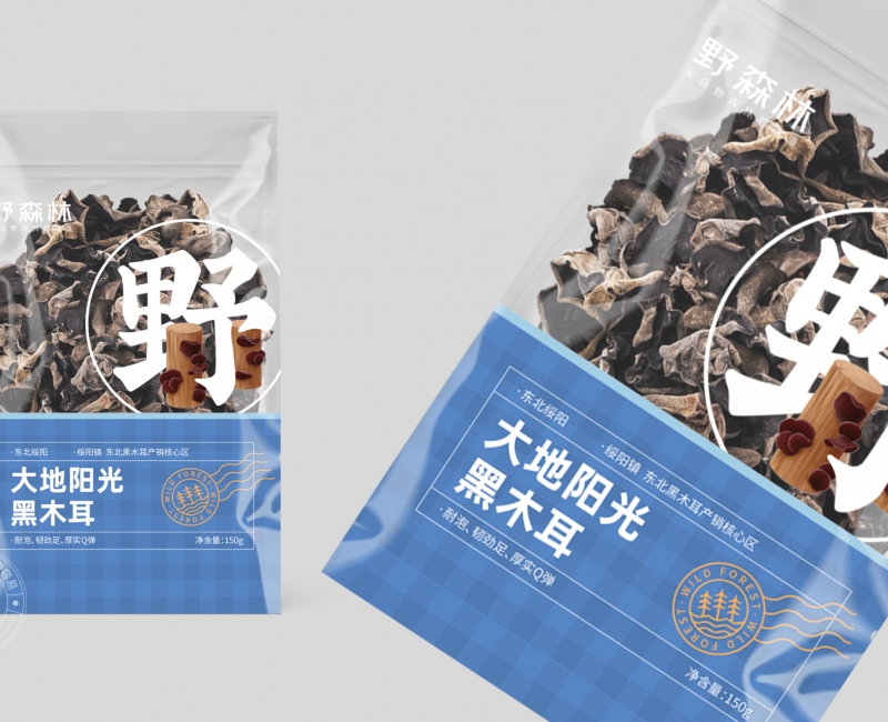 野森林大地阳光黑木耳包装设计包装设计案例 - 四喜设计作品