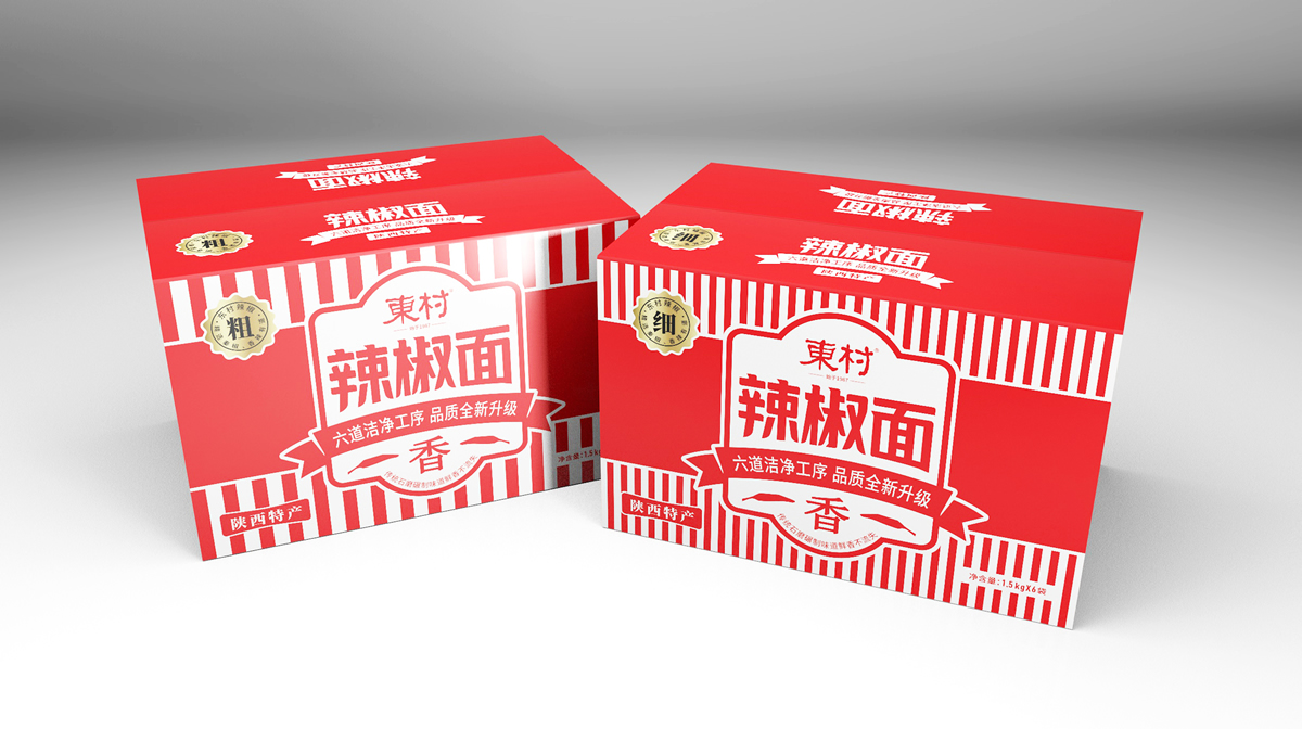 陕西东村辣椒粉辣椒面包装设计(图2)