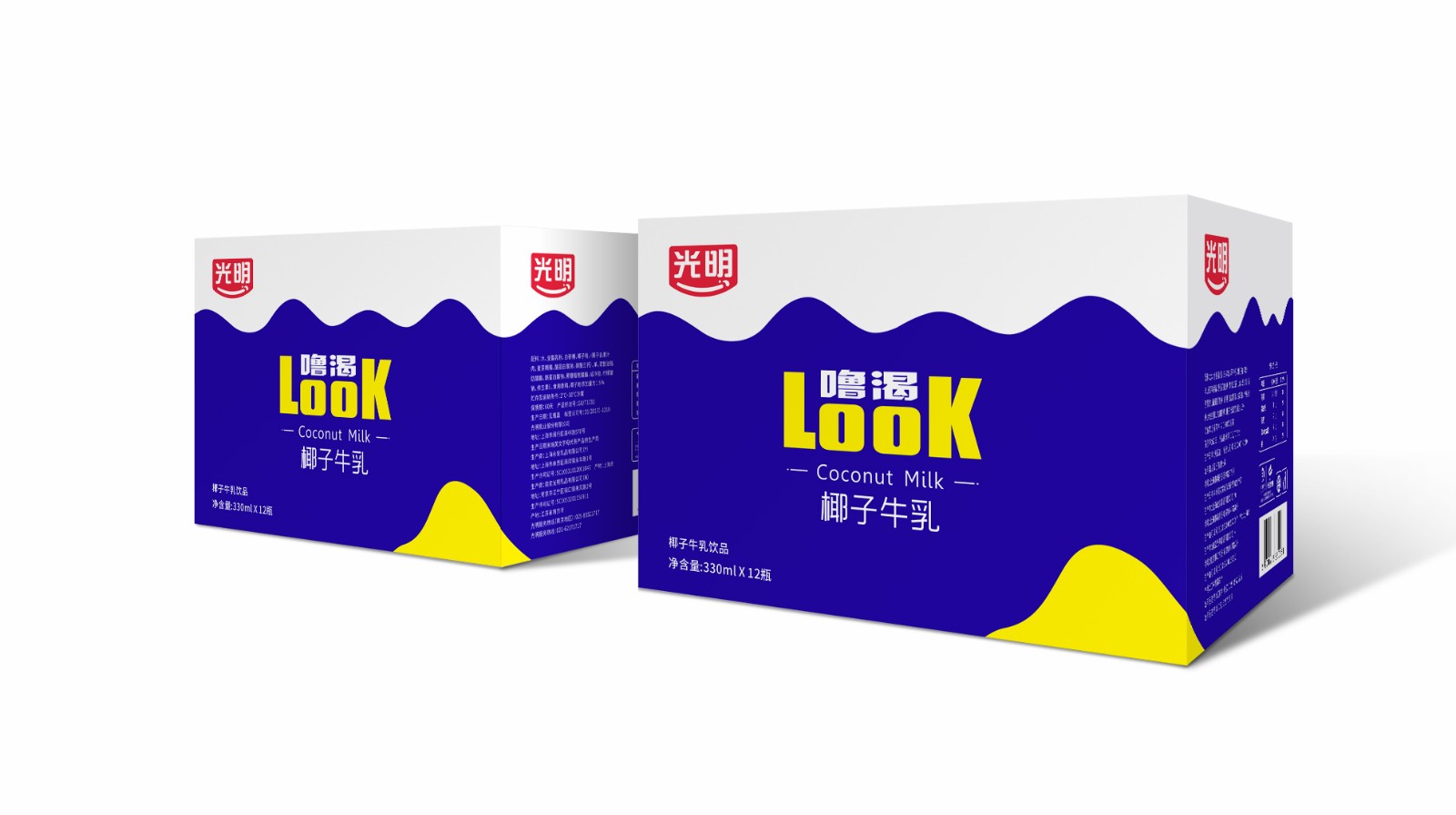 光明look椰子牛乳饮品包装设计(图3)