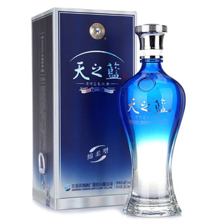 创意酒包装设计洋河天之蓝蓝色经典浓香型白酒瓶整箱装产品包装设计欣赏(图3)