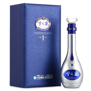 创意酒包装设计洋河 梦之蓝 蓝色经典 M9 52%vol 浓香型白酒 500ml 单瓶装产品包装设计欣赏(图2)