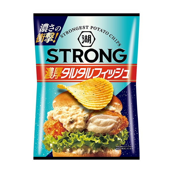 湖池屋STRONG薯片浓厚的鞑靼鱼包装设计欣赏(图1)