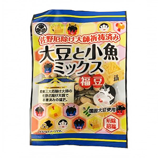 佐野消灾大师祈祷完毕大豆和小鱼混合克利特包装设计(图1)
