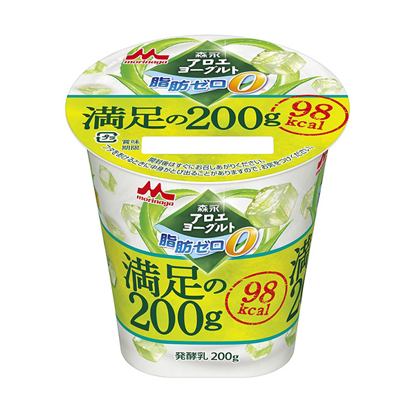 森永芦荟酸奶满足脂肪0的200g 包装设计欣赏(图1)