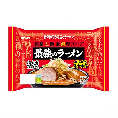 排起了长队的店里最强的拉面大蒜味辛味增日清食品保鲜面类包装设计(图1)