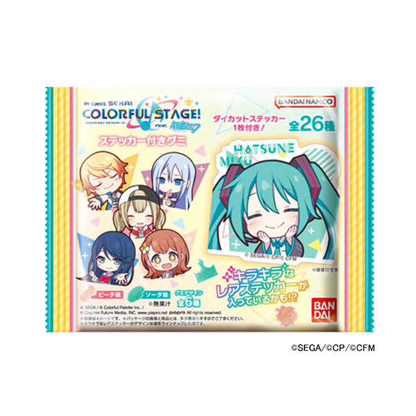 项目五彩缤纷舞台带初音混合贴纸的橡皮糖万代食品饮料包装设计(图1)
