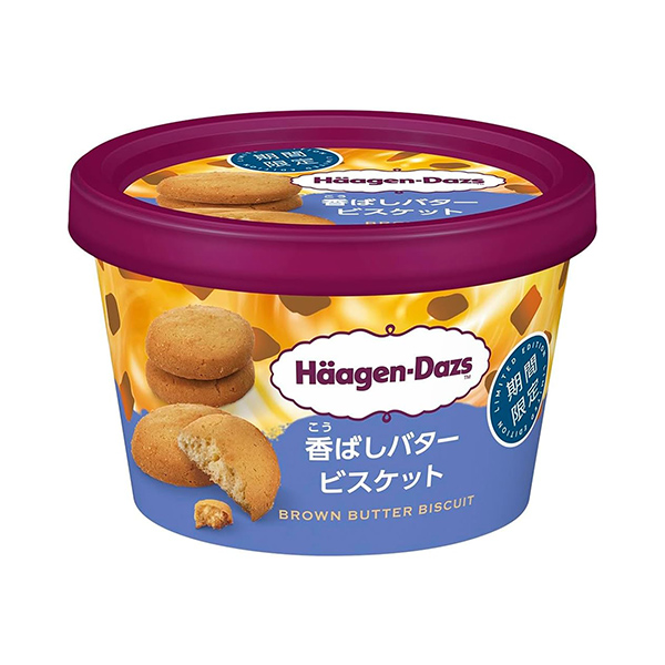哈根达斯迷你杯香香黄油饼干限时哈根达斯日本食品饮料包装设计(图1)