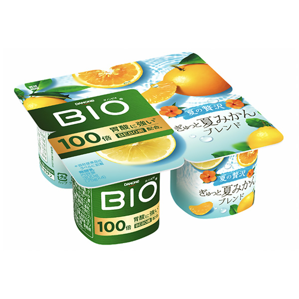 达能酸奶紧巴巴地混合夏季橘子达能日本食品饮料包装设计(图1)