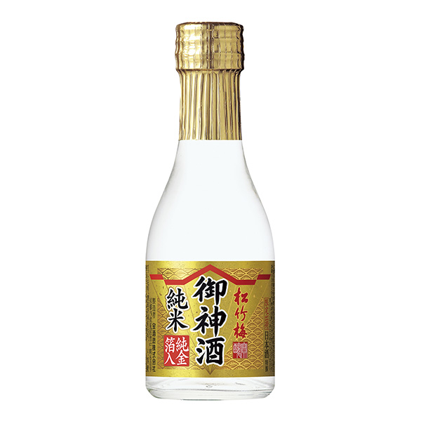 特撰松竹梅御神酒纯米纯金箔入宝酒造食品饮料包装设计(图1)