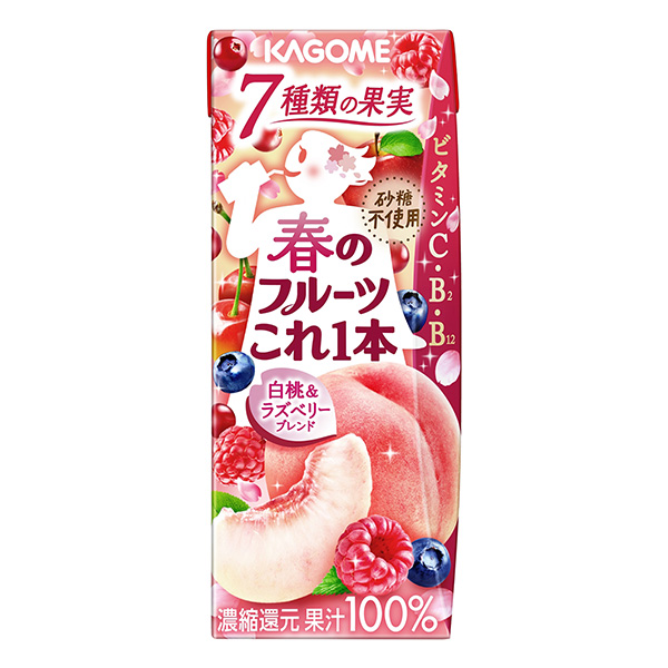春天的水果这一瓶白桃树莓混合可果美食品饮料包装设计(图1)