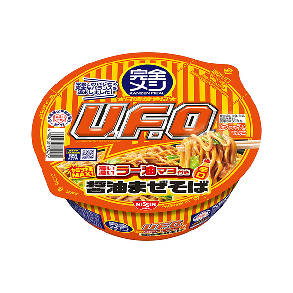 包装设计欣赏完全日式日清炒面U.F.O.＜浓辣油蛋黄酱拌酱油＞ (日清食品) 2024年6月10日发售(图1)