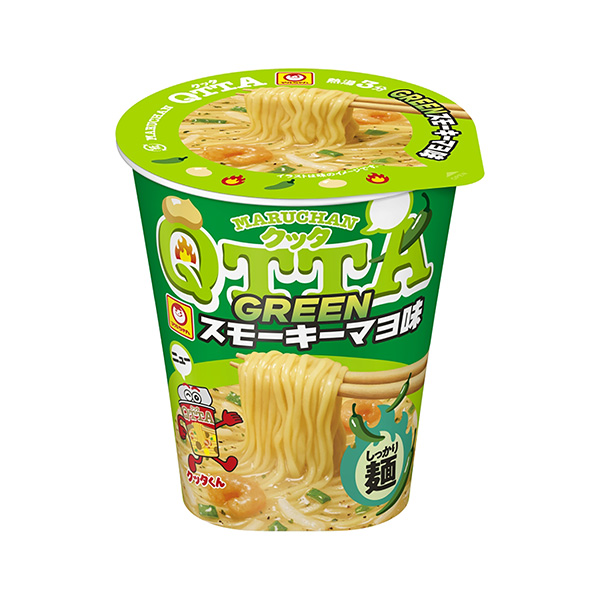 包装设计欣赏MARUCHAN QTTA＜GREEN烟熏蛋酱味＞ (东洋水产) (图1)