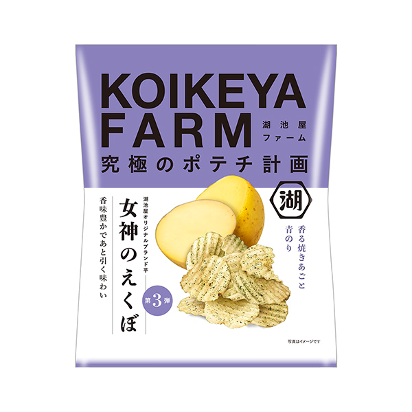 包装设计欣赏KOIKEYA FARM ＜女神酒窝香气的烤下巴和青苔＞ (湖池屋) (图1)