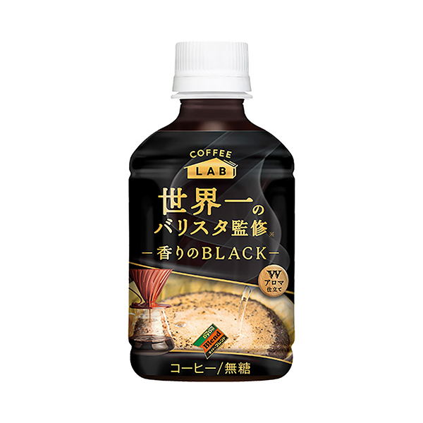 包装设计欣赏大豆混合＜香味的黑色＞咖啡实验室世界第一的变阻器监修热&冷(大豆饮料) (图1)