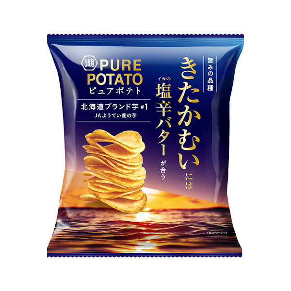 包装设计欣赏纯土豆北海道品牌芋头＜去化咸黄油＞ (湖池屋) (图1)