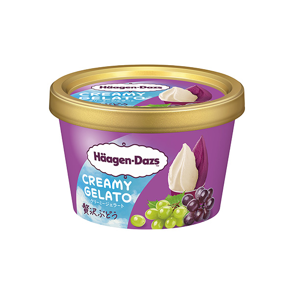 包装设计欣赏哈根达斯迷你杯CREAMY GELATO ＜奢侈葡萄＞ (限时) (哈根达斯日本) (图1)